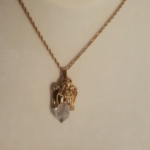 Vintage Avon goldtone Angel necklace